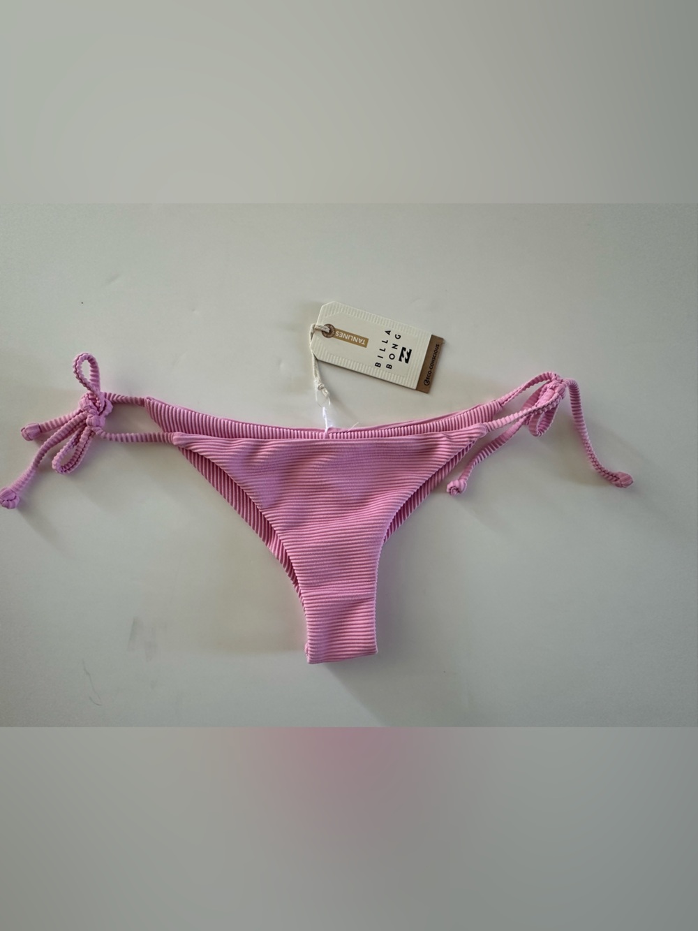 NWT Billabong Pink Purple Ribbed Tie-Side Bikini Bottom